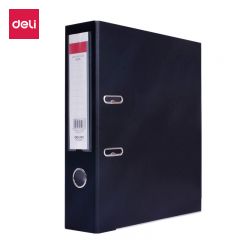 得力（deli） 快劳夹A4两孔夹文件资料夹活页打孔单只装 背宽65mm 黑色5463
