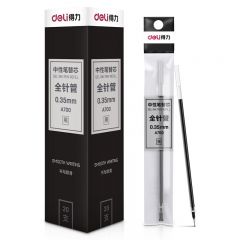 得力 签字笔芯中性笔芯 0.35mm 黑 单盒装