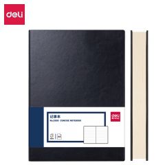 得力（deli） 可定制A4/160张商务记事本笔记本子 皮面本办公会议日记本 黑色3306