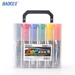 宝克（BAOKE）MK860-12 12色POP唛克笔套装 海报广告画笔 彩色马克笔记号笔 12mm
