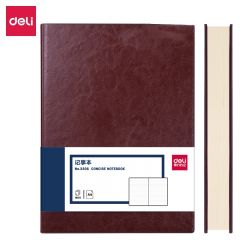 得力（deli） A4/160张商务记事本笔记本子办公用品会议记录皮面本办公日记本 棕色3306