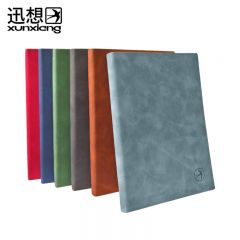 迅想 A5/120页商务办公笔记本记事本酡红色 变色革会议记录本日记本210*145mm 0619