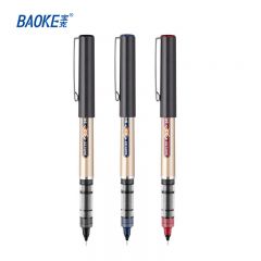 宝克（BAOKE） BK111 0.5mm黑色直液式针管头笔学生考试中性签字笔水笔 12支/盒
