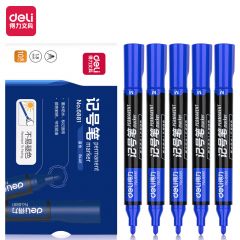 得力(deli) 6881 蓝色粗头物流油性记号笔大头笔 办公用品