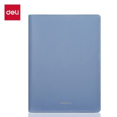 得力(deli)  22287万用手册-8.5in-210mm*145mm/100张(蓝)（本）莫兰迪色系商务记事本皮面本日记本