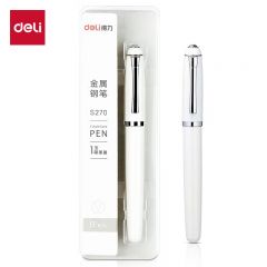 得力（deli）S270 EF 暗尖胖达矫姿钢笔 正姿笔 签字笔金属学生练字墨水笔粉色EF尖(约0.38mm)