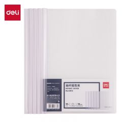 得力（deli） 63113  拉杆夹10只装A4/10mm文件夹水滴杆抽杆夹学生试卷夹资料册简历产检报告收纳夹 透明