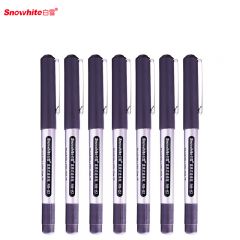 白雪(snowhite)PVR-157直液式走珠笔 子弹型加粗中性笔 签字笔 黑色0.7mm12支/盒