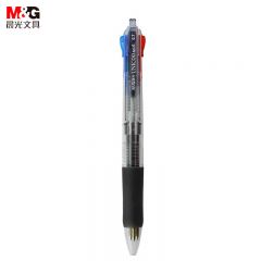 晨光（M&G） BP8030按动圆珠笔0.7mm多功能四色子弹头透明笔杆中油笔