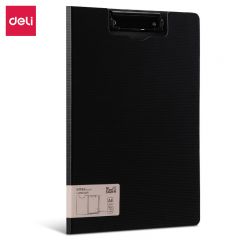 得力（deli） 5016  A4竖式折页板夹会议夹文件夹诗朗诵签约夹板试卷收纳夹办公用品 黑色