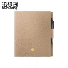 迅想 皮面商务本册套盒（本/笔）伴手礼记事本笔记本日记本套装 浅咖色-卓越系列简装版