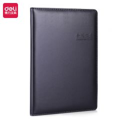 得力（deli） 7950  25K80张会议记录皮面本商务记事本笔记本子文具办公用品 黑