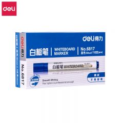 得力（deli） 6817白板笔2.0mm蓝色学生儿童好写易擦画板笔 办公会议教学用水性白板书写笔