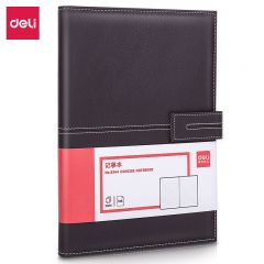得力（deli） 3344  16K120张荔枝纹磁扣皮面本办公用品商务记事本工作笔记本子文具 棕色