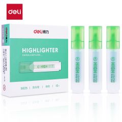 得力（deli） S625绿色 学生用荧光笔划重点专用荧光标记笔高颜值彩色记号笔大容量10支