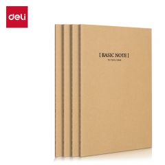 得力（deli） 33459 牛皮纸缝线软抄本办公记事本/日记本文具笔记本子6本 B5/40张