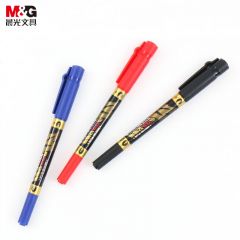 晨光（M&G） APM29301双头勾线笔黑色双头记号笔学生微孔笔头重点标记笔