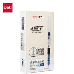 得力（deli） S856直液式走珠笔0.5mm蓝色12支/盒2秒速干 3倍墨水容量