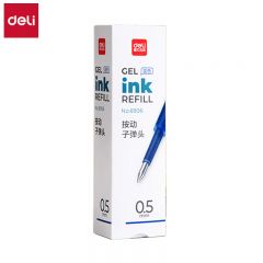 得力（deli） 06906按动中性笔替芯0.5mm子弹头蓝色20支/盒办公签字笔水笔替芯