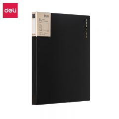 得力（deli） 纽赛(NUSIGN)编码资料册A4/40页 彩色文件收纳册带页码活页插袋文件夹办公学生用品 曜石黑NS191