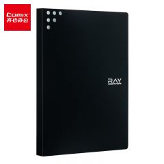 齐心(Comix)资料册A4/40页 彩色文件收纳册活页插袋文件夹办公学生用品RAY A6113 黑