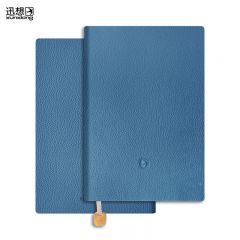 迅想 B5荔枝纹笔记本简约商务办公记事本工作会议学习摘抄手帐软皮日记本-孔雀蓝色(喷边挂坠)3381