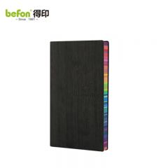 得印（befon） A6彩虹边笔记本子软皮面本商务商业记录本学生记事本日记本笔记本子文具黑色4310