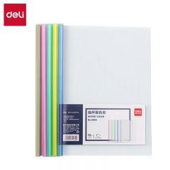 得力（deli） 5850 10只A4水滴形抽杆夹拉杆夹文件夹8mm彩色透明资料夹考试产检收纳 5色装