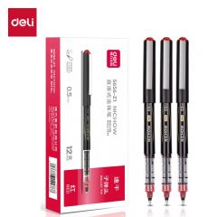 得力（deli） S656-Z1直液式走珠笔0.5mm子弹头(红)