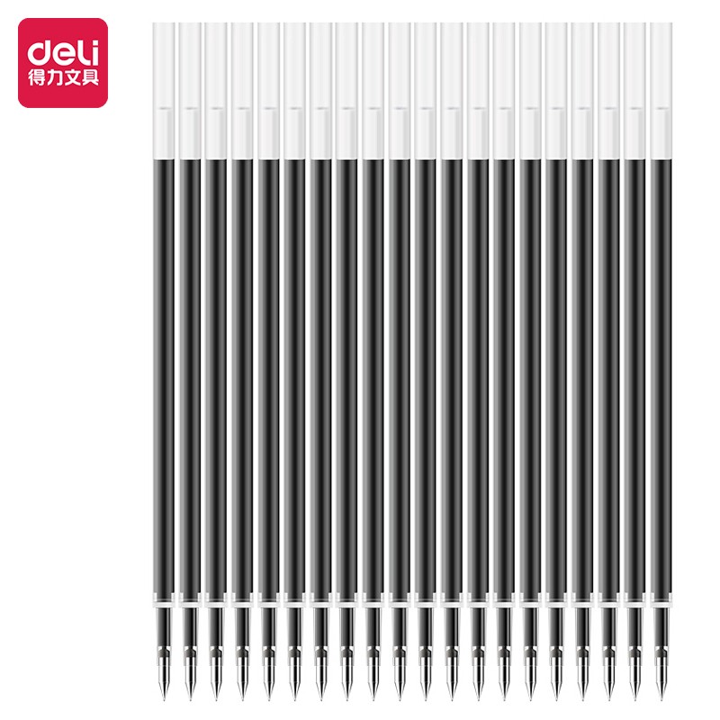 得力（deli） S754  0.7mm黑色按动中性笔芯替芯办公学生水笔签字笔替芯办公用品
