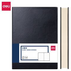 得力(deli)   16K/160张加厚商务皮面本 会议记事本黑色3185