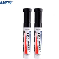 宝克（BAOKE） 10mm 黑色POP唛克笔 海报广告画笔 彩色马克笔记号笔 2支装 MK810-10