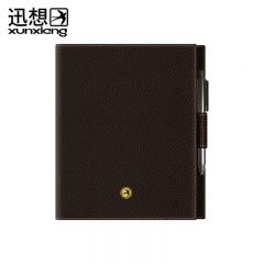 迅想 皮面商务本册套盒（本/笔）伴手礼记事本笔记本日记本套装 棕色-卓越系列简装版