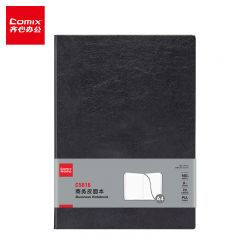 齐心（Comix） A4/160张大号商务笔记本子皮面本会议记录本记事本文具加厚C5816黑色