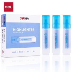 得力（deli）  S625蓝色学生用荧光笔划重点专用荧光标记笔高颜值彩色记号笔大容量彩笔10支