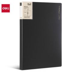 得力（deli） NS181 纽赛文件夹会议夹单强力夹加厚耐用资料报告商务档案试卷夹板收纳办公用品 极致灰