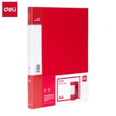 得力（deli） 64510 A4单强力夹+插袋文件夹加厚诗朗诵签约夹板试卷资料夹子办公用品 红色