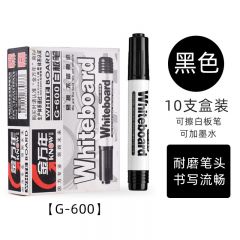 金万年（Genvana）白板笔可加墨 线幅3mm 大头白板笔教师用 画板笔G-600 黑色（10支/盒）
