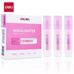 得力（deli） S625 红色学生用荧光笔划重点专用荧光标记笔高颜值彩色记号笔大容量
