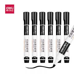 得力（deli） S507  可加墨白板笔可擦易擦办公用品 黑