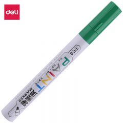 得力（deli） 油漆笔DIY防水防油不掉色白色黑色马克笔记号笔工业补漆轮胎笔涂鸦笔金属模型补漆笔 【单支绿色】2.0mm线幅