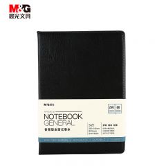 晨光(M&G) 文具A5/25K 80张黑色办公笔记本子会议记录皮面本普惠型日记本商务记事本子APYE4K78