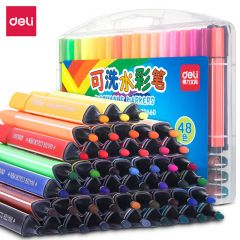 得力（deli） 70660  儿童礼物水彩笔儿童可水洗彩笔画笔幼儿园彩色笔套装可洗水彩笔 48色