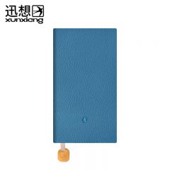 迅想 A5软皮荔枝纹笔记本喷边挂坠随身便携笔记本简约办公用工作商务会议记录记事本软皮面加厚高档口袋日记本 孔雀蓝6498