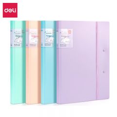 得力（deli） A3备考试卷夹文件夹 长押夹 绑带设计 学生试卷简历资料收纳册 63245混色