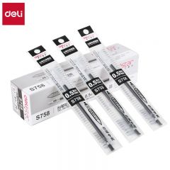 得力（deli） S758替换芯黑色0.5mm桌面固定签字笔笔芯子弹头台笔专用