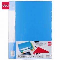 得力（deli） 5349 蓝色 12只装 文件夹文件夹 长押夹+板夹 A4文件夹 资料夹 文件整理夹