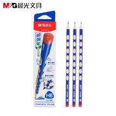 晨光(M&G) 文具 HB洞洞铅笔12支 小学生练字铅笔 儿童正姿矫姿 三角木杆铅笔 沾顶易抓握AWP30716