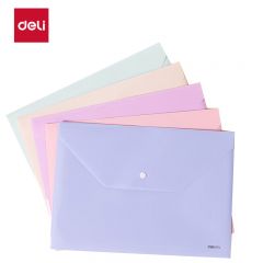 得力(deli)5只A4学生桌面透明文件袋 试卷收纳 学科分类 马卡龙色防水档案袋 PP301-5