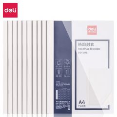 得力（deli）3865 热熔封套 热熔装订机专用装订封皮 A4/3mm（10个装）